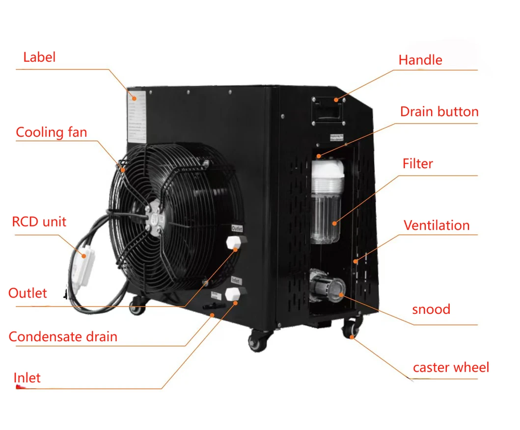 2 HP Outdoor Indoor Cold Athlete Fitness Cold Water Plunge Tub Cold Plunge Therapy Ice Bath Water Chiller for Sport Recovery