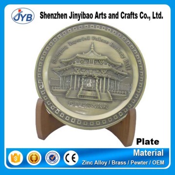 Plated souvenir plate custom 3d logo metal commemorative souvenir plate