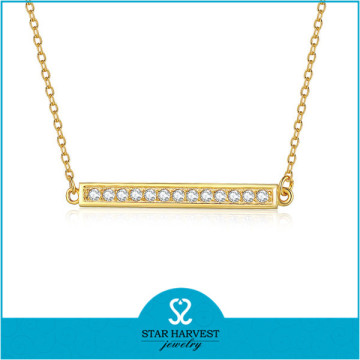 AAA grade CZ 18k plating simple gold chain necklace