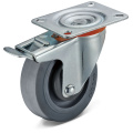 TPR Flat Bottom Movable Integrated Double Brake Casters