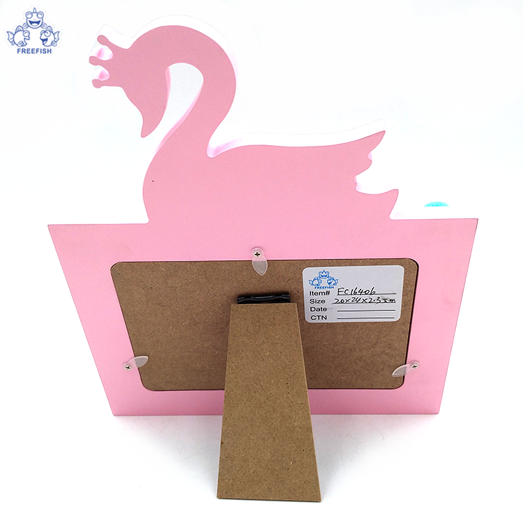 3D Photo Frame Swan Princess Wall Hanging Animal Beautiful Ornament Stand with Glass Front for Home Decor