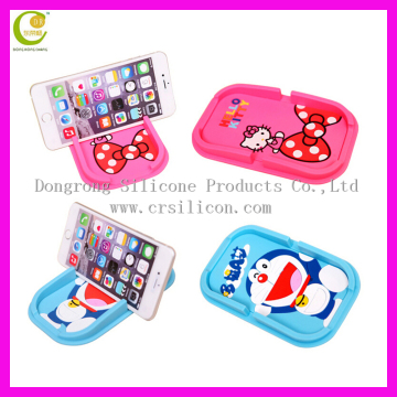 Fashion car accessories phone sticky pad,cartoon cute design magic anti slip PVC cell phone mat