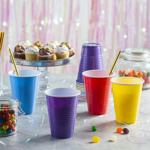 Disposable Assorted Colors Drinking Party Plastic Cups