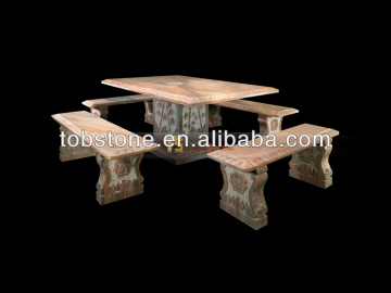 marble round table with chairs