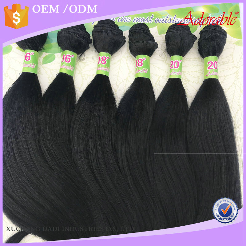 Adorable high quality no tangle body wave synthetic hair weaving,brazilian natural color vivid 6pcs in one pack for one head