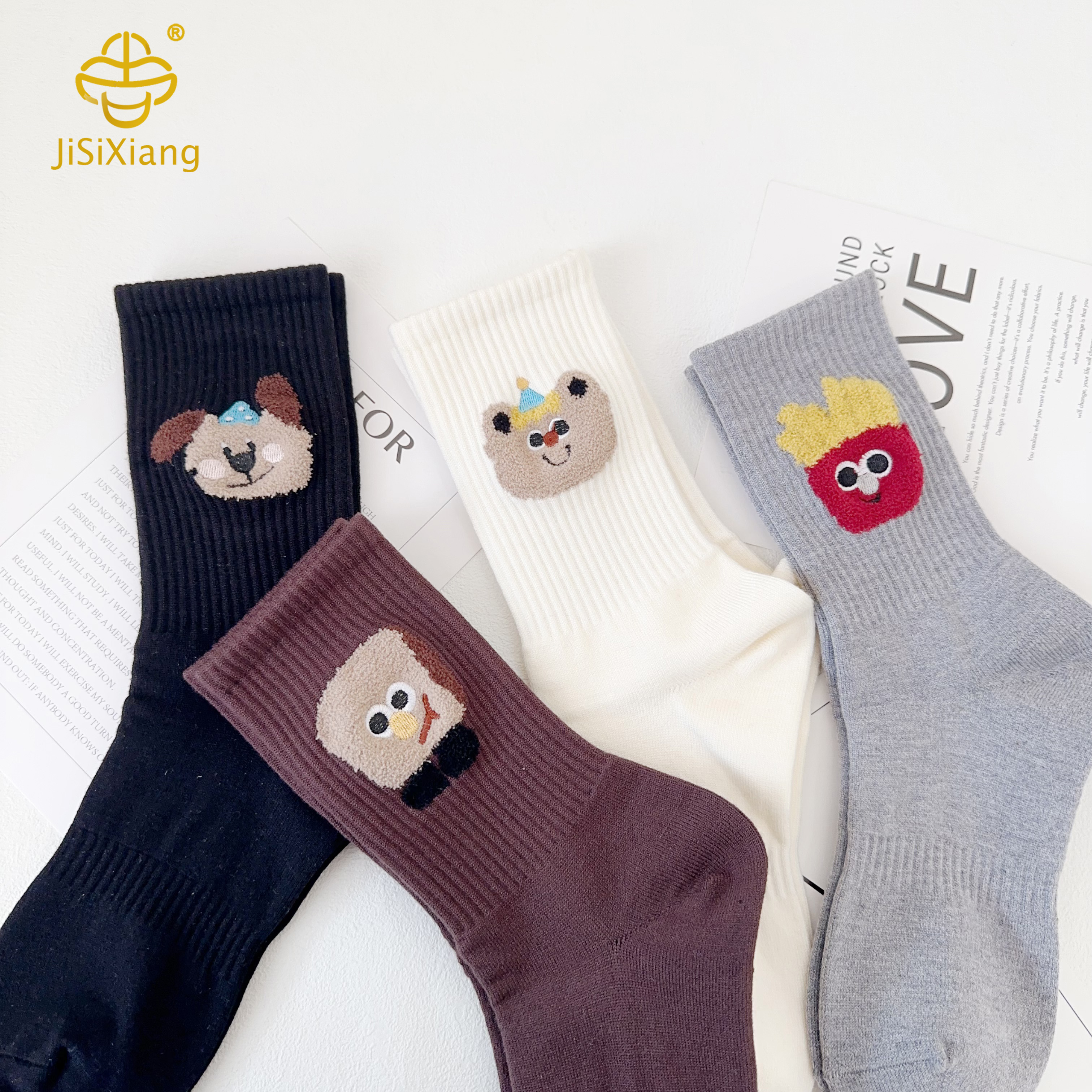 만화 베어 ins 미드 충전 Cartoon bear ins mid-stocking