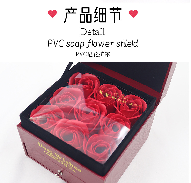Dry flower I love you earring necklace ring packaging box bag card mom flower box for gift