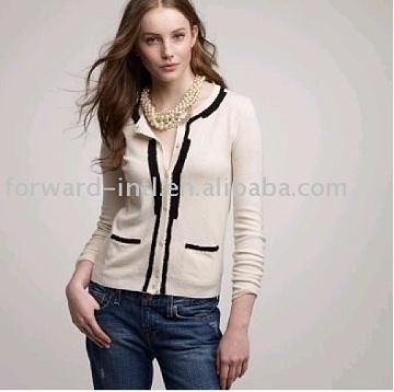 LADIES' CASHMERE/COTTON CARDIGAN