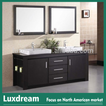 Modern design wooden cabinet used bathroom vanity double mirrors