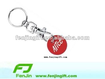 promotion shopping trolley coin key chain