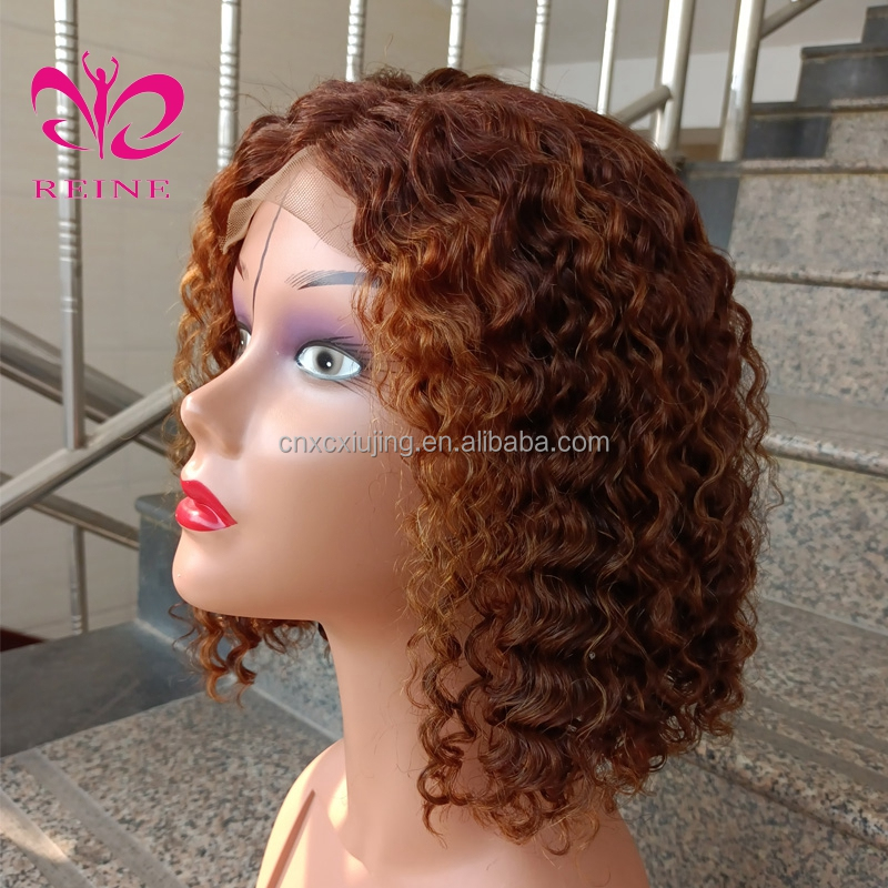 Good Short Full Lace Bob Human Hair Wigs 4*4 Closure Highlight Colored Curly Bob Wigs  For Black Women Hot sale products