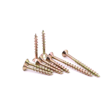 Yellow zinc plated chipboard screw