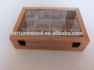 Natural finish gift bamboo packaging box for tea