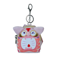 Mei Yi Arts Fleece Wacat & Tiger Mini Earbud & Key Bag