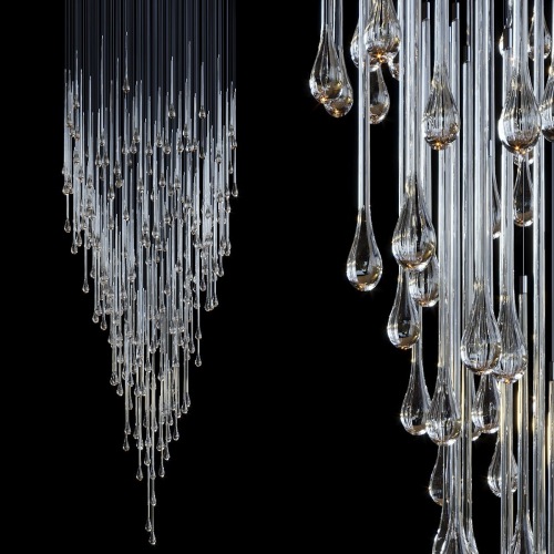 Custom Raindrop Teardrop Lobby Decorative Chandelier