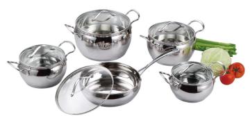 Stainless Steel 10pcs Cookware Set in Apple Shape