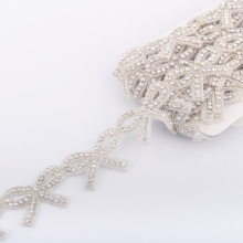 Novelty Rhinestone Trims  Brooch Crystal Rhinestone Sew On Bow Loop Trims