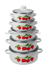 673DG enamel mini pot set with decal