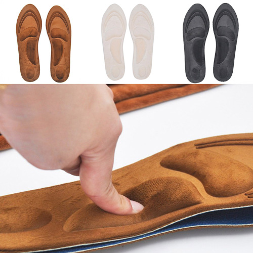 4D Suede Memory Foam Orthotic Insoles For Shoes Arch Support Soft Breathable Healthy Flat Foot Feet Care Inserts Soles Shoe Pads