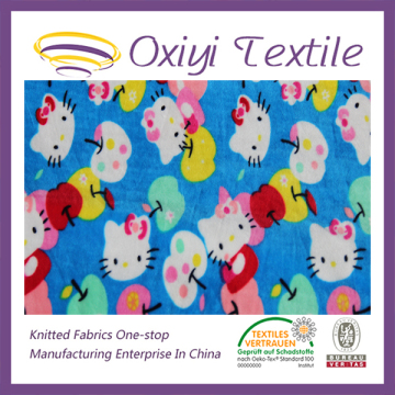 Childern colthes super soft cartoon design warp velboa good fabric