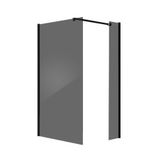 Black Walk-In Shower Door and Glass Shower Screen