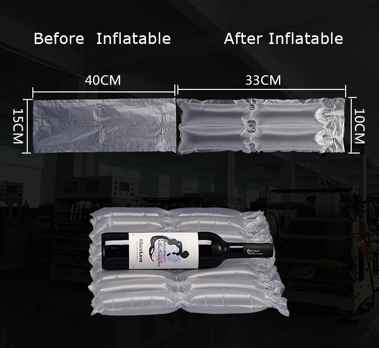 Transparent Rectangle Shaped Double layer Air Bubble Cushion Film Wrap Roll