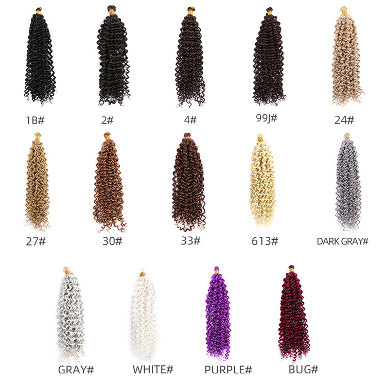 Wholesale Curly Crochet Braiding Hair Water Wave Pre stretched Hair Braid Synthetic Hair Extension