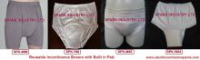 Washable Male And Female Incontinence Briefs / Boxers / Pants