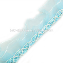 Low price manufacture terylene ruffled ribbon
