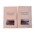 Flad biologisk nedbrydelig kaffepose med komposterbar ventil