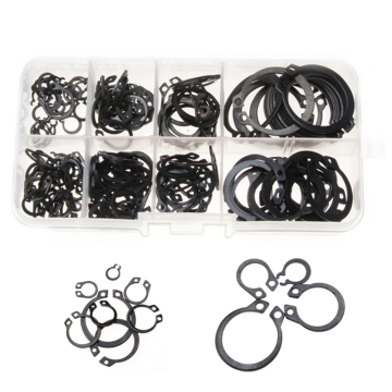 100/160Pcs External Retaining Circlips C-clip Washers Snap Retaining Ring Internal Circlip Carbon Steel M6-M25 Assortment Kit