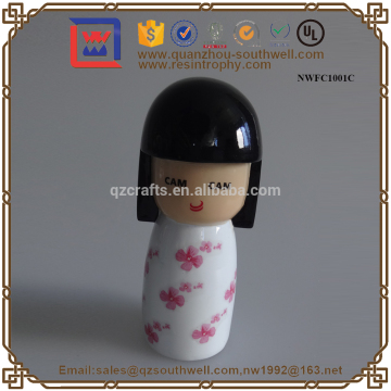 Unique Cute Resin Japanese Kokeshi Doll 3D Models Toys For Kids