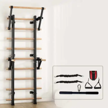 Solid Wood Pull Up Bar Wooden Stall Bar Swedish Ladder Suspension Ladder