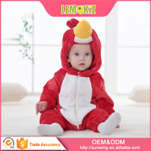 Red And White Animals Style Hooded Baby Rompers With Zipper