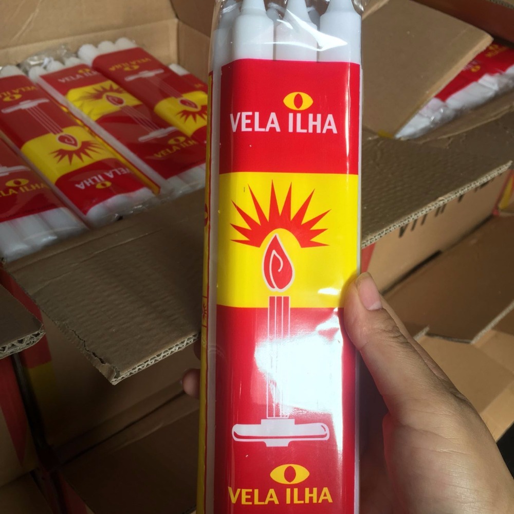 400g Afrika Selatan Velas White Fluted Candle Bougies