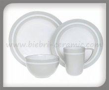 Sale 20pcs Silver Ceramic Dinnerware Sets