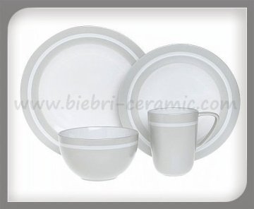 Sale 20pcs Silver Ceramic Dinnerware Sets