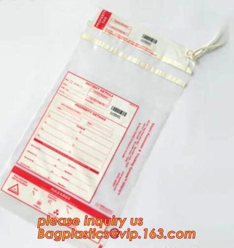 Plastic reusable autoclave sterilisation bags/promotional medical bags, autoclavable bio- degradable specimen bags with absorben