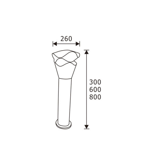 10W Aluminum CREE Graden LED Bollard LightofBollard Light Detail Drawing