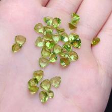 Wholesale Natural Peridot Loose Stone Ring Face Triangle