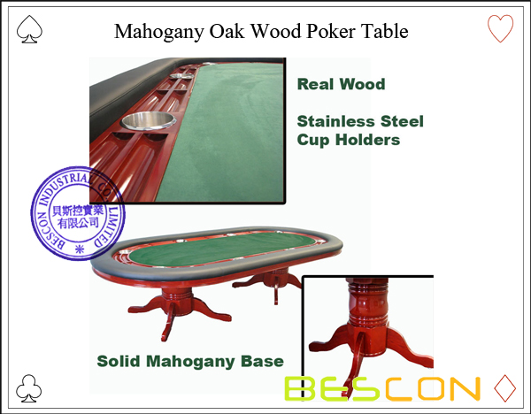 Mahogany Oak Wood Poker Table-2 Mahogany Oak Wood Poker Table-2