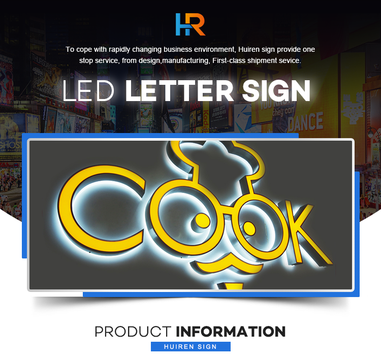 Custom Led Channel acrylic logo electronic sign board for company store