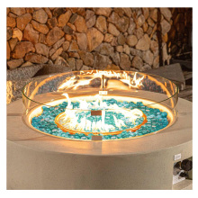 Outdoor Concrete Fire Pit Table Set with Lid