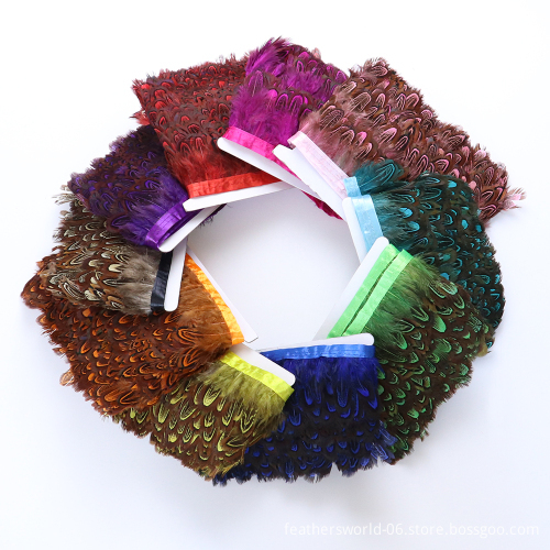 Colorful Chicken and Pheasant Feather Fringe Trim for Crafting, DIY Costumes, and Sewing Projects