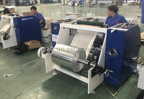 Two Station Rewinding Shaft Aluminium Foil Roll Machine