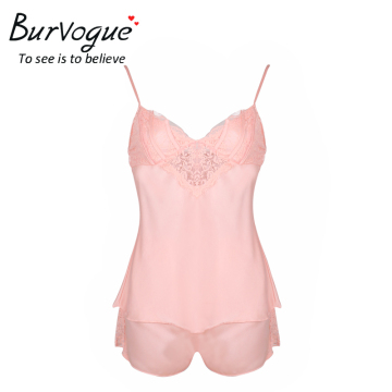 Burvogue Comfortable Nightgowns Chiffon Babydolls Lace Robes Lingerie Wholesale
