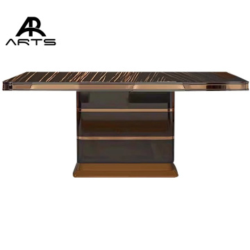 New Arrival Rectangular Dining Table Set with Chairs - Restaurant Furniture Marble Dining Room Set