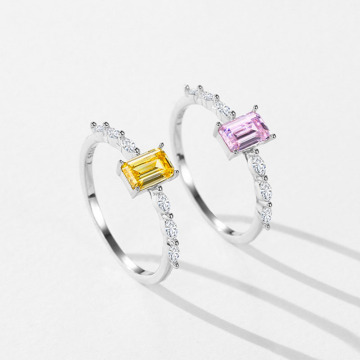 Delicate Pink Diamond Rings in Non-Tarnish Sterling Silver for Girls