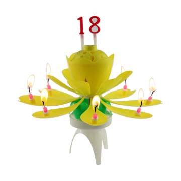 Birthday Rotated Chrysanthemum Music Candle