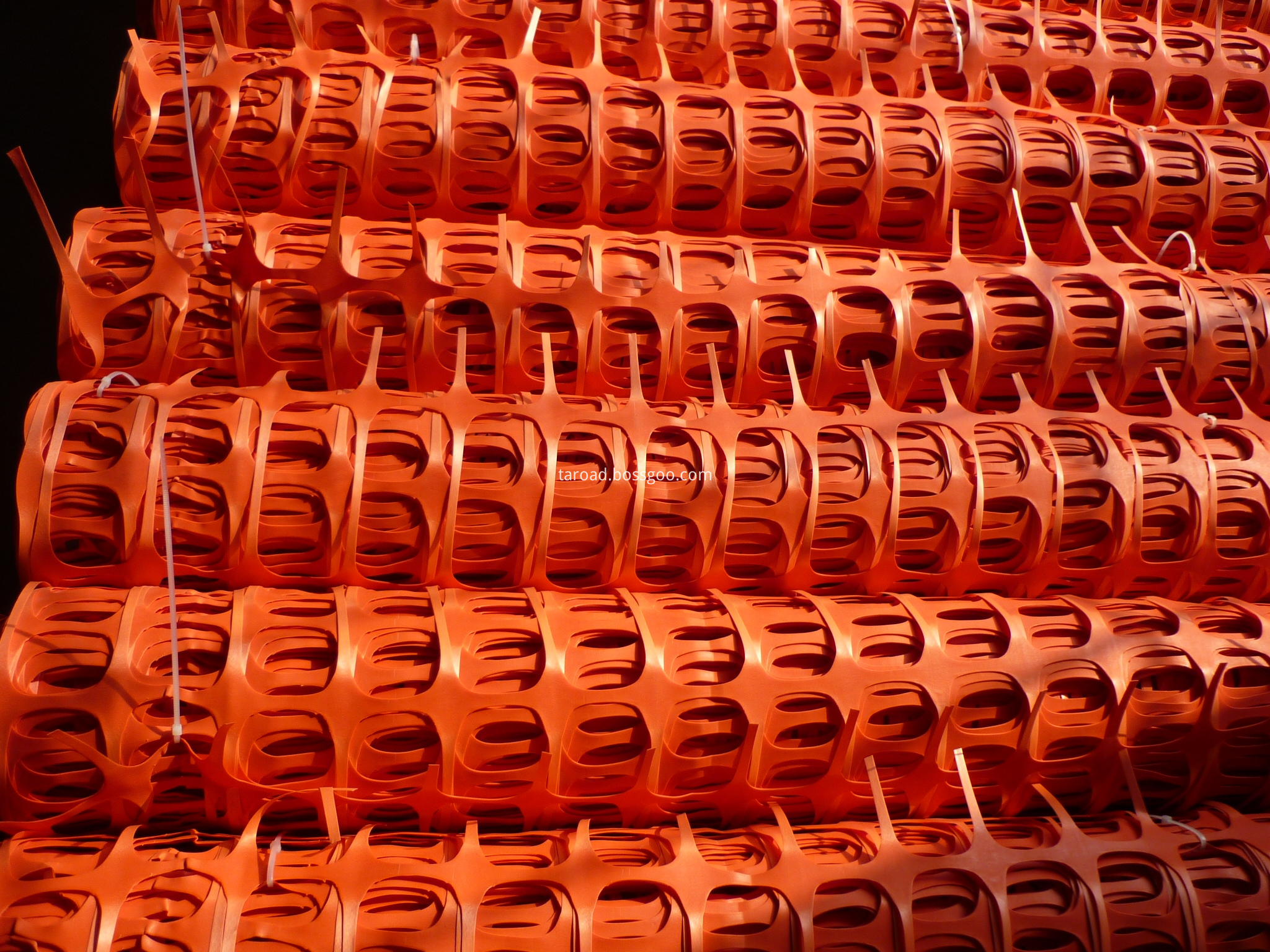 Orange plastic safety fence